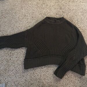 Olive green cropped sweater